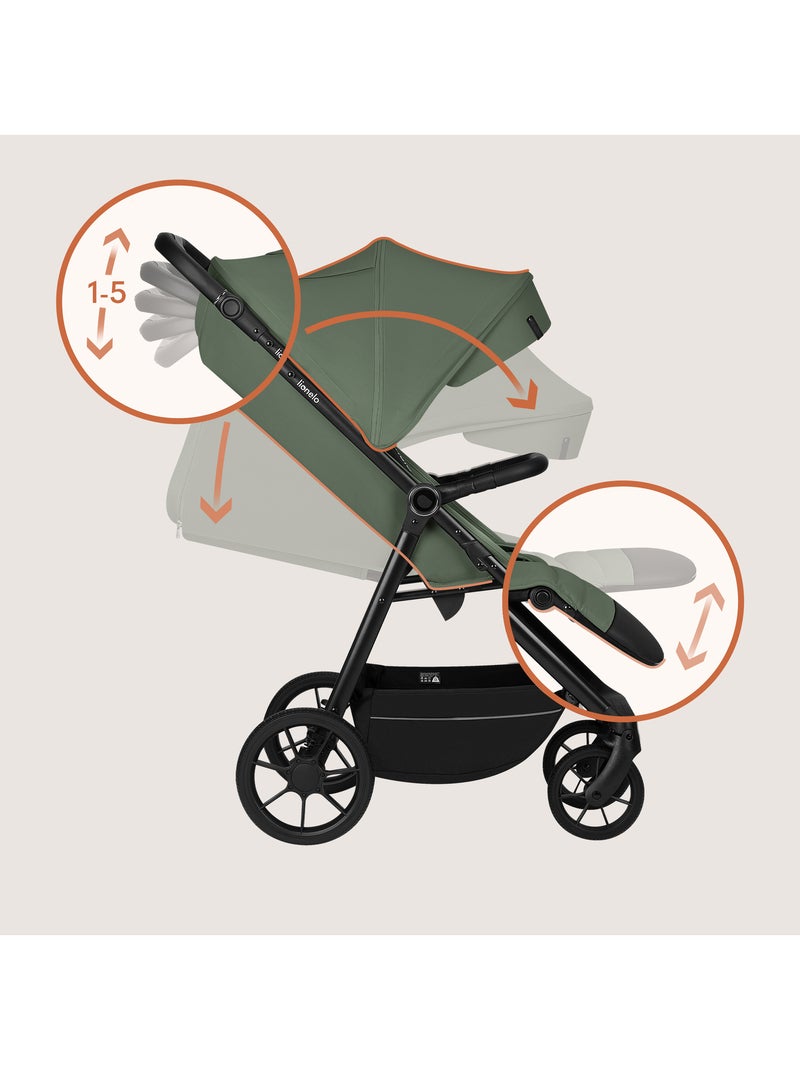 Carrinho de Bebé Todo-o-Terreno LIONELO Iva - Material Premium - Até 22 kg - Grande Espaço Verde - Kiabi