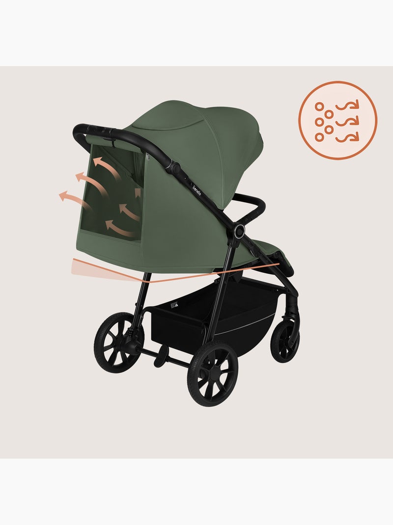 Carrinho de Bebé Todo-o-Terreno LIONELO Iva - Material Premium - Até 22 kg - Grande Espaço Verde - Kiabi