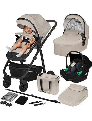 Carrinho de bebé Trio LIONELO Bianka – Até 22 kg – Conjunto com carrinho, alcofa, cadeira auto