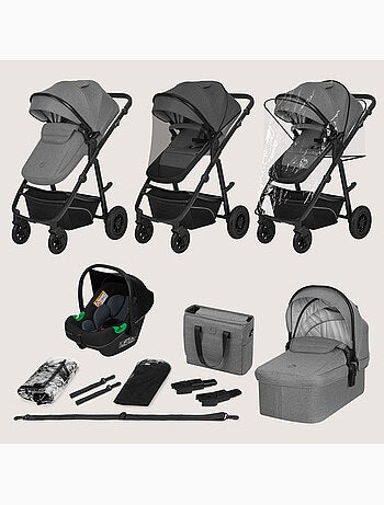 Carrinho de bebé Trio LIONELO Bianka – Até 22 kg – Conjunto com carrinho, alcofa, cadeira auto