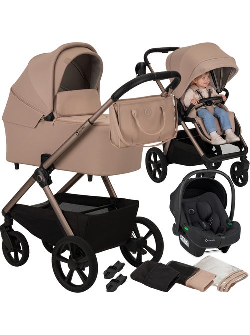 Carrinho de bebé Trio LIONELO Carmine - Até 22 kg - Conjunto com carrinho, alcofa, cadeira auto - Kiabi Carrinho de bebé Trio LIONELO Carmine - Até 22 kg - Conjunto com carrinho, alcofa, cadeira auto - Kiabi