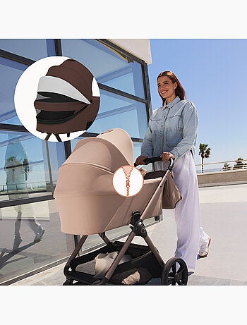 Carrinho de bebé Trio LIONELO Carmine - Até 22 kg - Conjunto com carrinho, alcofa, cadeira auto