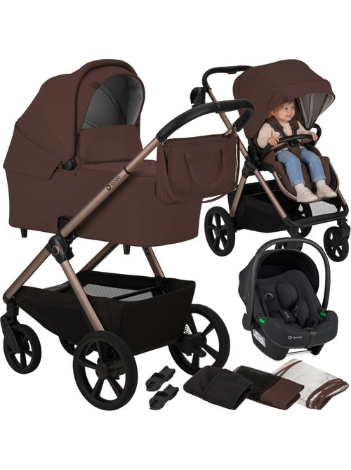 Carrinho de bebé Trio LIONELO Carmine - Até 22 kg - Conjunto com carrinho, alcofa, cadeira auto - Kiabi Carrinho de bebé Trio LIONELO Carmine - Até 22 kg - Conjunto com carrinho, alcofa, cadeira auto - Kiabi