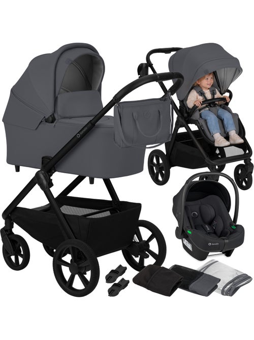 Carrinho de bebé Trio LIONELO Carmine - Até 22 kg - Conjunto com carrinho, alcofa, cadeira auto - Kiabi Carrinho de bebé Trio LIONELO Carmine - Até 22 kg - Conjunto com carrinho, alcofa, cadeira auto - Kiabi