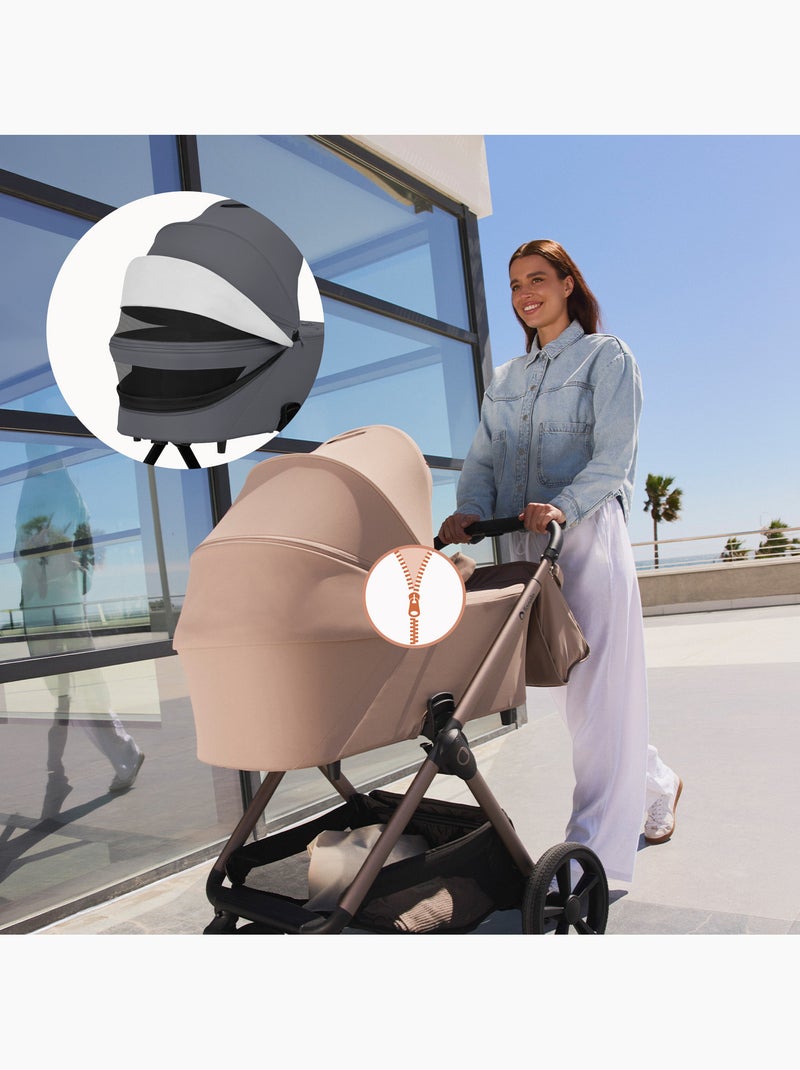 Carrinho de bebé Trio LIONELO Carmine - Até 22 kg - Conjunto com carrinho, alcofa, cadeira auto Cinza - Kiabi