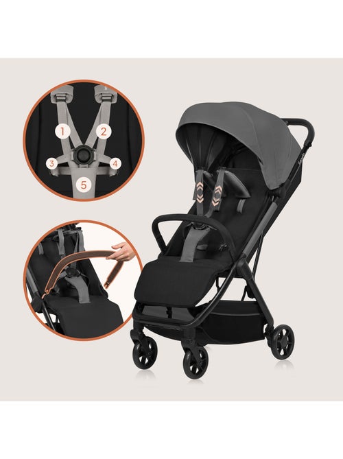 Carrinho de bebé ultracompacto LIONELO Julie Air – Compatível com avião – Leve – Dobragem rápida - Kiabi Carrinho de bebé ultracompacto LIONELO Julie Air – Compatível com avião – Leve – Dobragem rápida - Kiabi