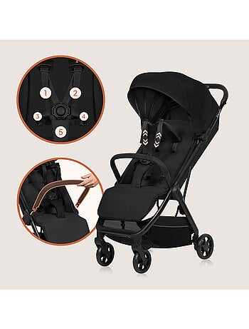 Carrinho de bebé ultracompacto LIONELO Julie Air – Compatível com avião – Leve – Dobragem rápida