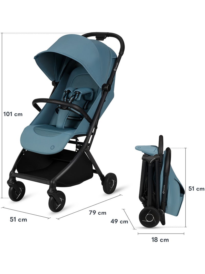 Carrinho de Bebé Ultracompacto LIONELO Sia - Ultraleve 5.9 kg - Apto Avião Azul - Kiabi