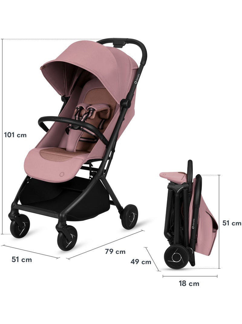 Carrinho de Bebé Ultracompacto LIONELO Sia - Ultraleve 5.9 kg - Apto Avião Rosa - Kiabi