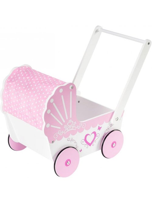 Carrinho de boneca 2 em 1 em madeira rosa – berço e andarilho - Kiabi