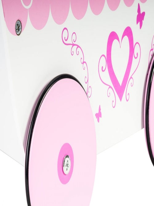 Carrinho de boneca 2 em 1 em madeira rosa – berço e andarilho - Kiabi