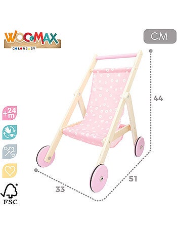 Carrinho de bonecas 36 cm madeira WOOMAX