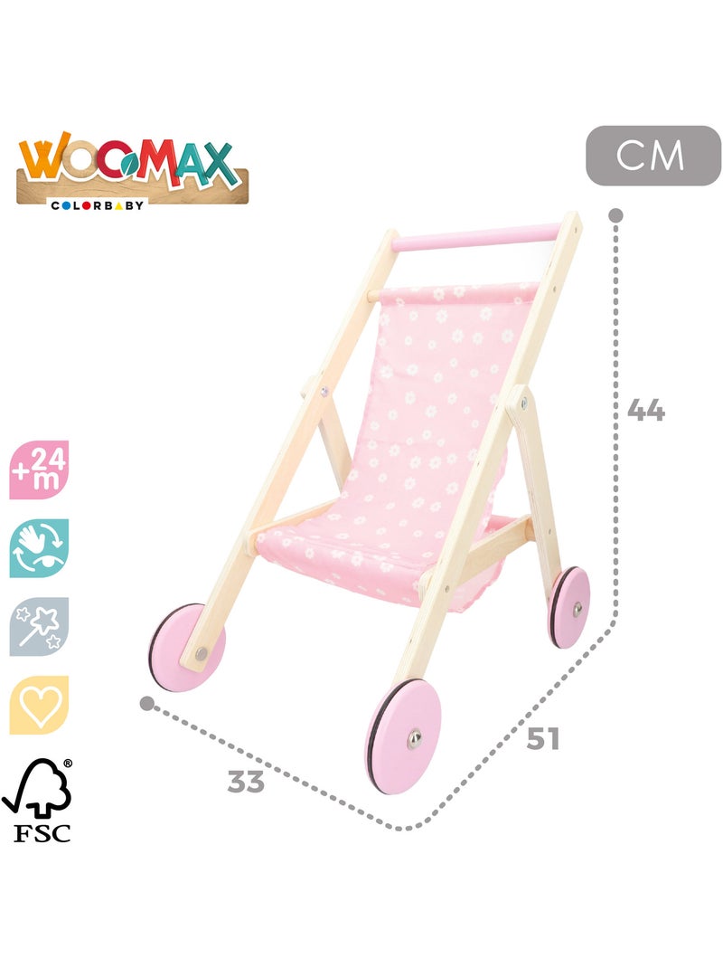 Carrinho de bonecas 36 cm madeira WOOMAX N/D - Kiabi
