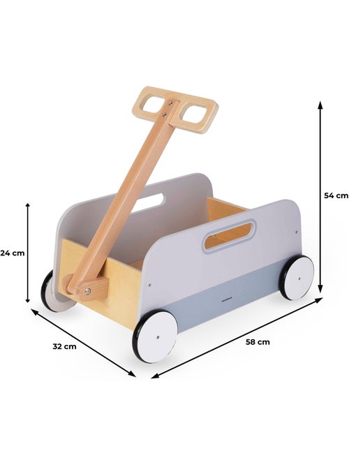 Carrinho de brinquedos em madeira com reboque para puxar - Kiabi