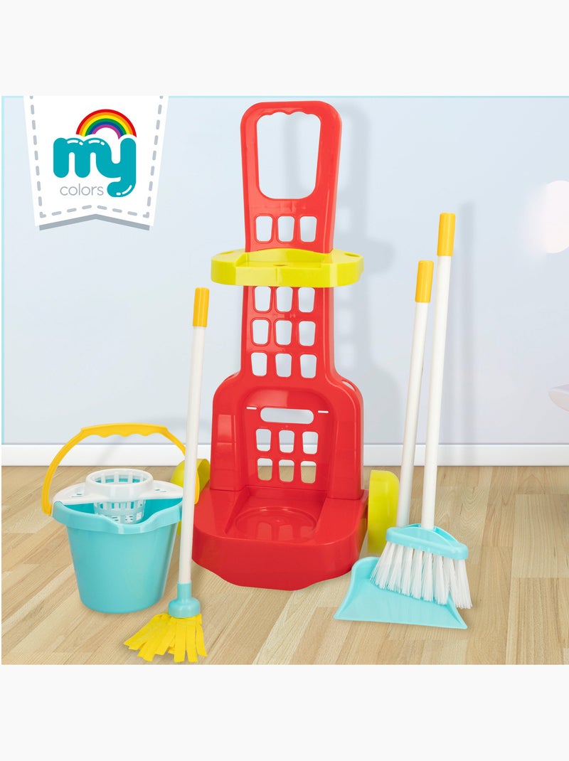 Carrinho de limpeza de brinquedos c/utensílios 5 pcs my home colors N/D - Kiabi