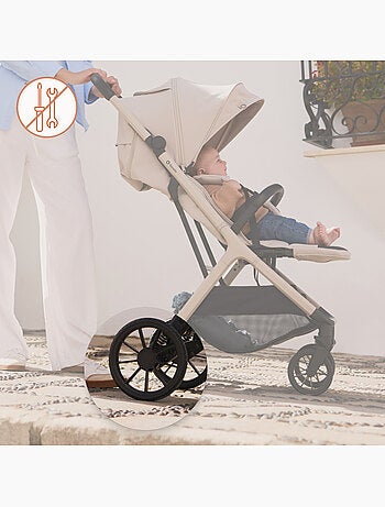 Carrinho de passeio compacto LIONELO Cloe Plus - Rodas grandes - Fecho auto - Ventilação