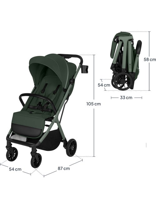 Carrinho de passeio compacto LIONELO Cloe Plus - Rodas grandes - Fecho auto - Ventilação - Kiabi Carrinho de passeio compacto LIONELO Cloe Plus - Rodas grandes - Fecho auto - Ventilação - Kiabi