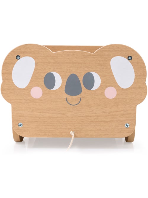 Carrinho de puxar madeira infantil 30x26cm baú brinquedos koala mamabrum - Kiabi