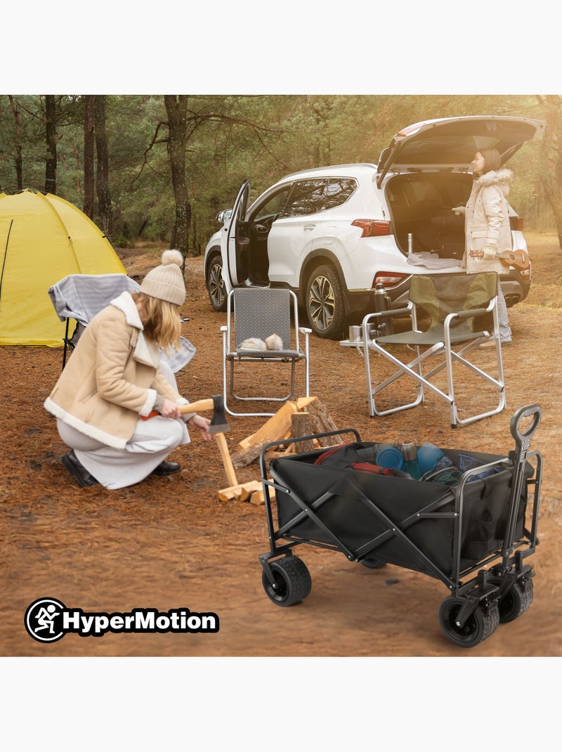 Carrinho de transporte dobrável hypermotion 100 l com rodas todo-o-terreno Preto Preto - Kiabi