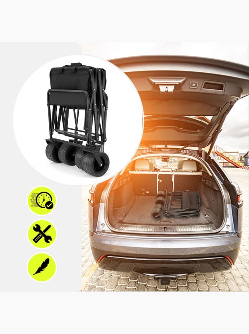 Carrinho de transporte dobrável hypermotion 100 l com rodas todo-o-terreno - Kiabi