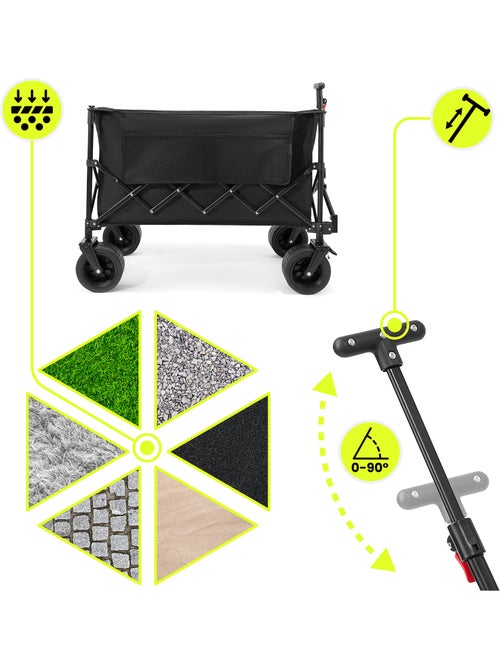 Carrinho de transporte dobrável hypermotion xl 200 l com rodas todo-o-terreno - Kiabi Carrinho de transporte dobrável hypermotion xl 200 l com rodas todo-o-terreno - Kiabi