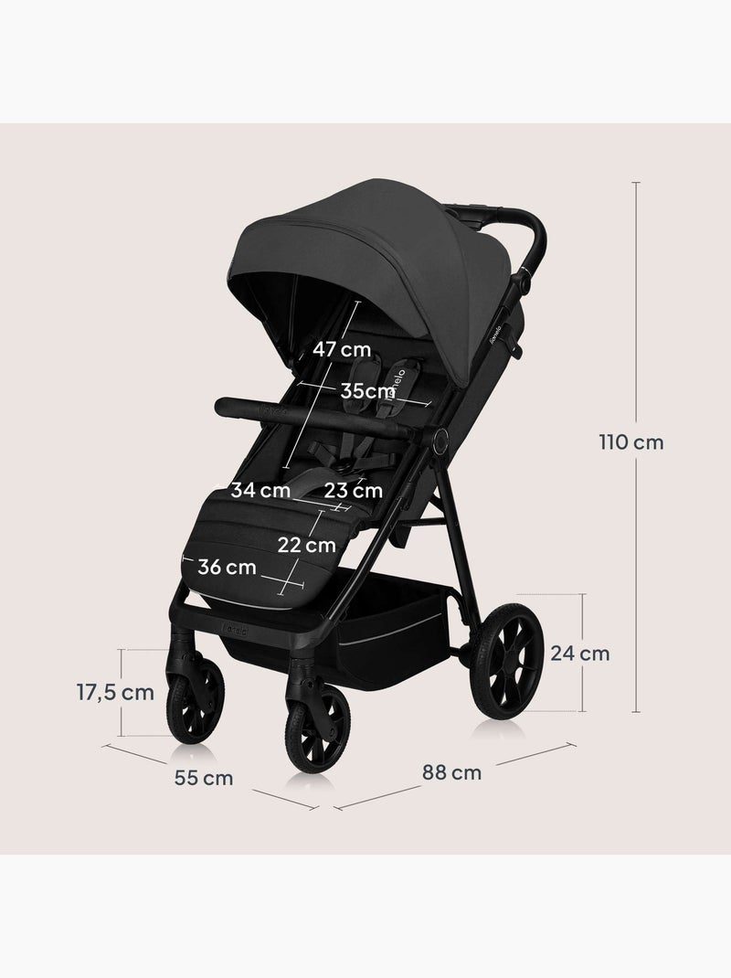 Carrinho todo-o-terreno LIONELO Mira - Até 22 kg - Grande área de assento - Rodas grandes Cinza - Kiabi