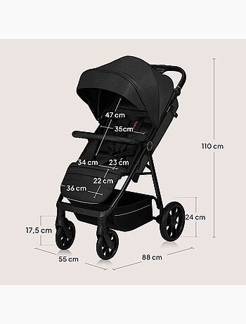 Carrinho todo-o-terreno LIONELO Mira - Até 22 kg - Grande área de assento - Rodas grandes
