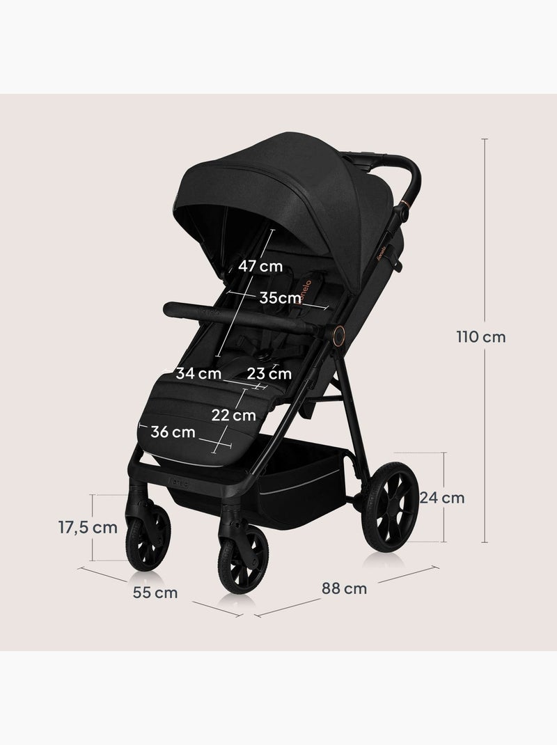 Carrinho todo-o-terreno LIONELO Mira - Até 22 kg - Grande área de assento - Rodas grandes Preto - Kiabi