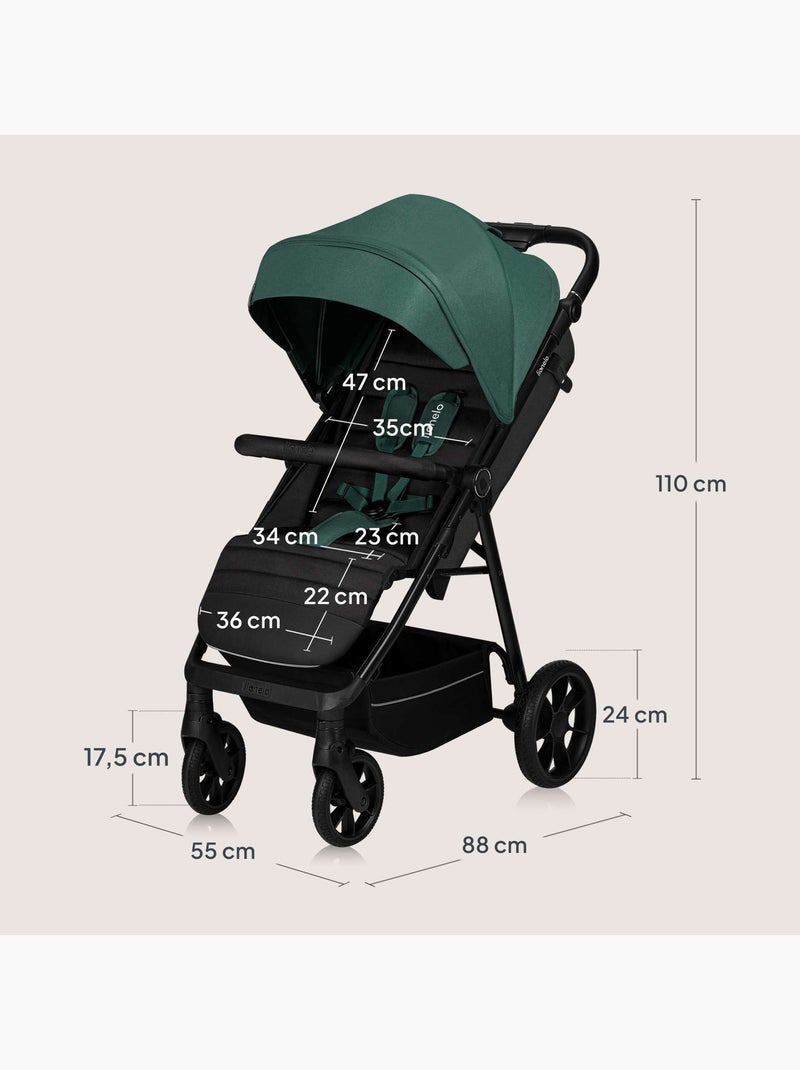 Carrinho todo-o-terreno LIONELO Mira - Até 22 kg - Grande área de assento - Rodas grandes Verde - Kiabi