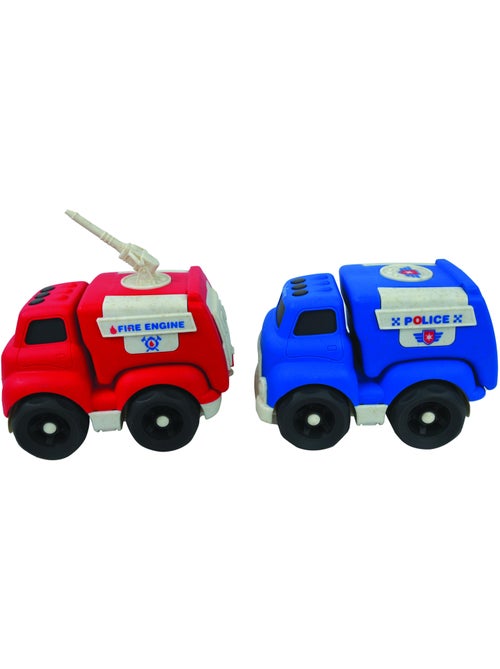 Carrinhos – pack de polícia e camião de bombeiros - Kiabi