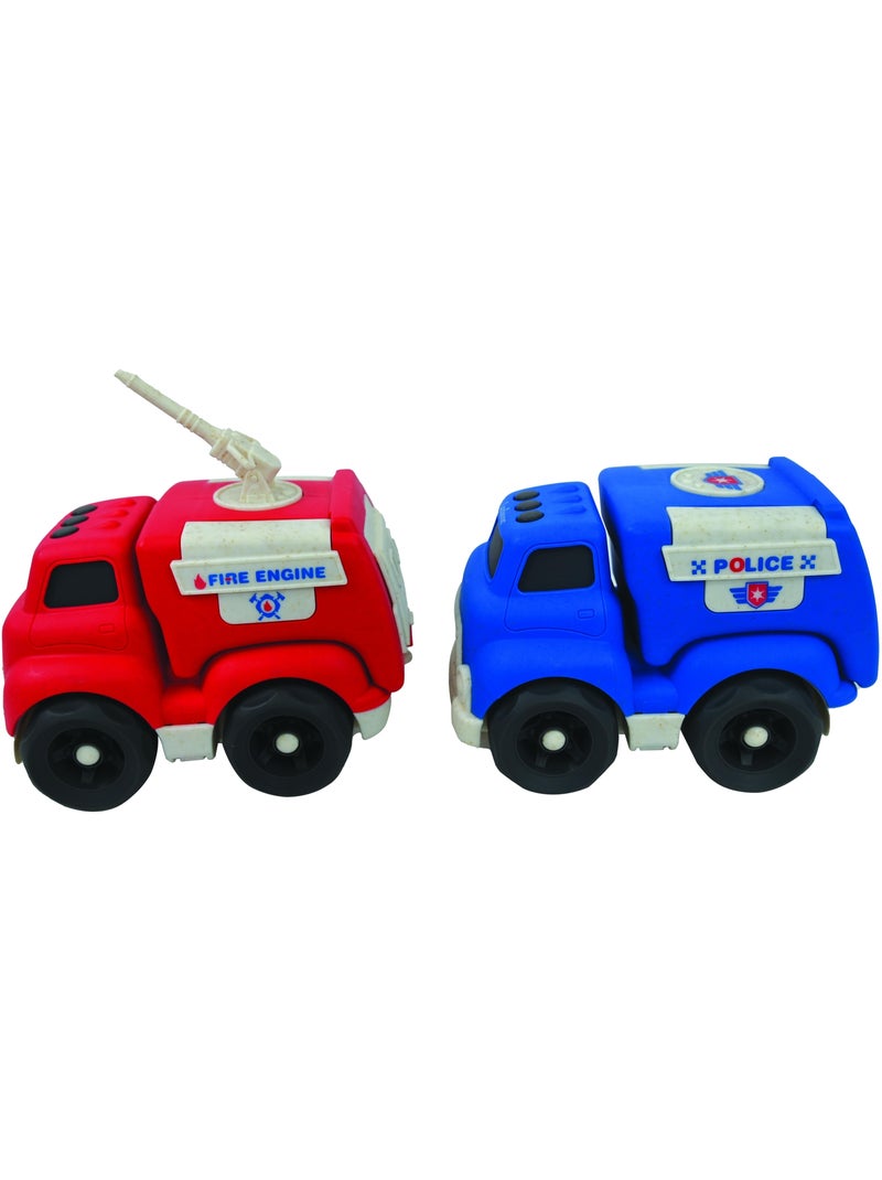 Carrinhos – pack de polícia e camião de bombeiros Multicolorido - Kiabi