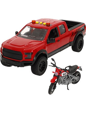 Carro de coleta de fricção com motocicleta, luz e som speed & go