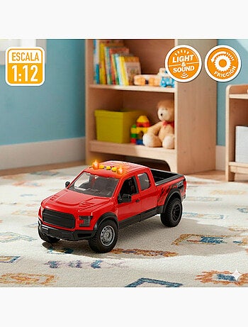 Carro de coleta de fricção com motocicleta, luz e som speed & go
