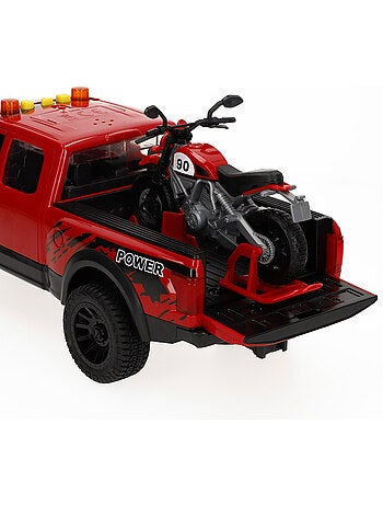 Carro de coleta de fricção com motocicleta, luz e som speed & go