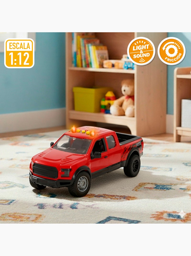 Carro de coleta de fricção com motocicleta, luz e som speed & go N/D - Kiabi