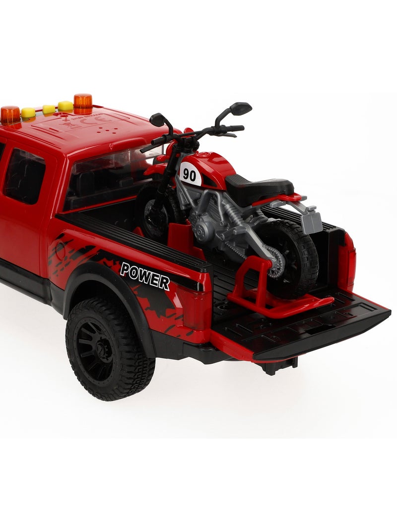 Carro de coleta de fricção com motocicleta, luz e som speed & go N/D - Kiabi