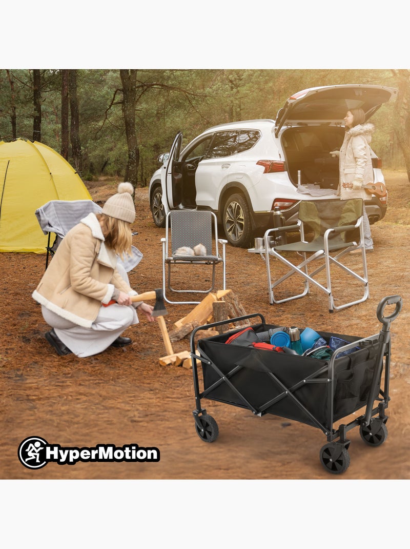 Carro de transporte dobrável hypermotion 80 l com rodas todo-o-terreno Preto Preto - Kiabi