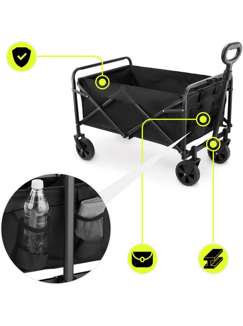 Carro de transporte dobrável hypermotion 80 l com rodas todo-o-terreno - Kiabi Carro de transporte dobrável hypermotion 80 l com rodas todo-o-terreno - Kiabi
