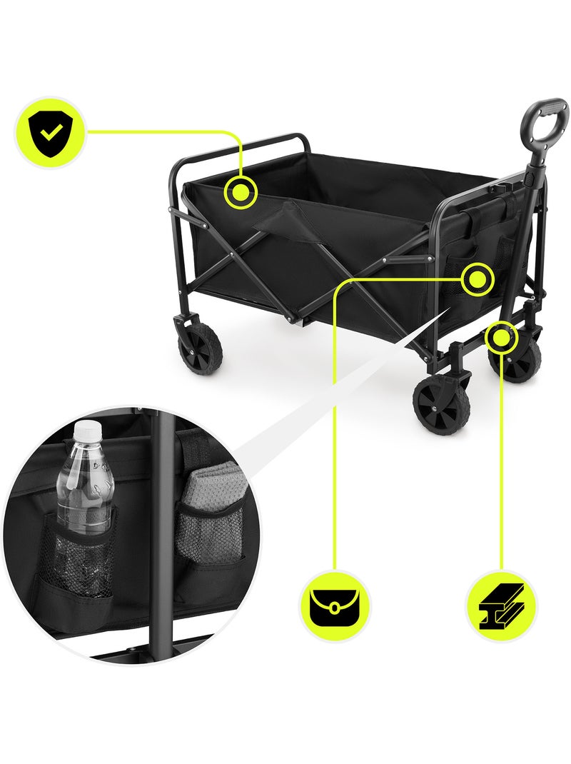 Carro de transporte dobrável hypermotion 80 l com rodas todo-o-terreno Preto Preto - Kiabi