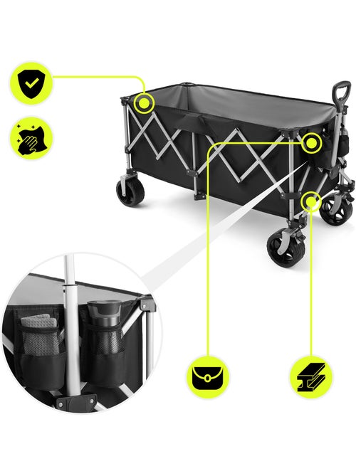 Carro de transporte dobrável hypermotion xxl 250 l com rodas todo-o-terreno - Kiabi