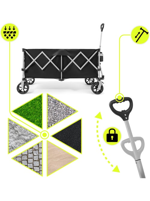 Carro de transporte dobrável hypermotion xxl 250 l com rodas todo-o-terreno - Kiabi
