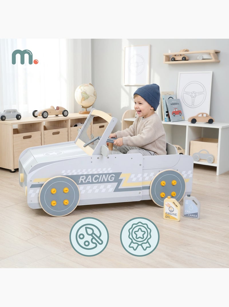 Carro madeira estatico imitacao infantil 111cm cockpit oficina mamabrum N/D - Kiabi