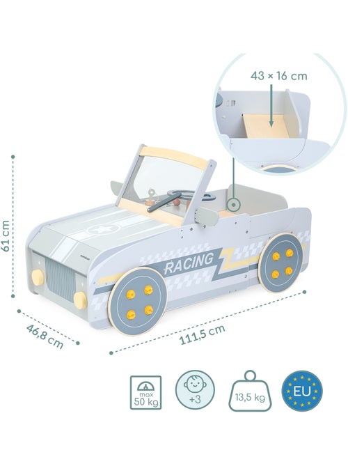Carro madeira estatico imitacao infantil 111cm cockpit oficina mamabrum - Kiabi