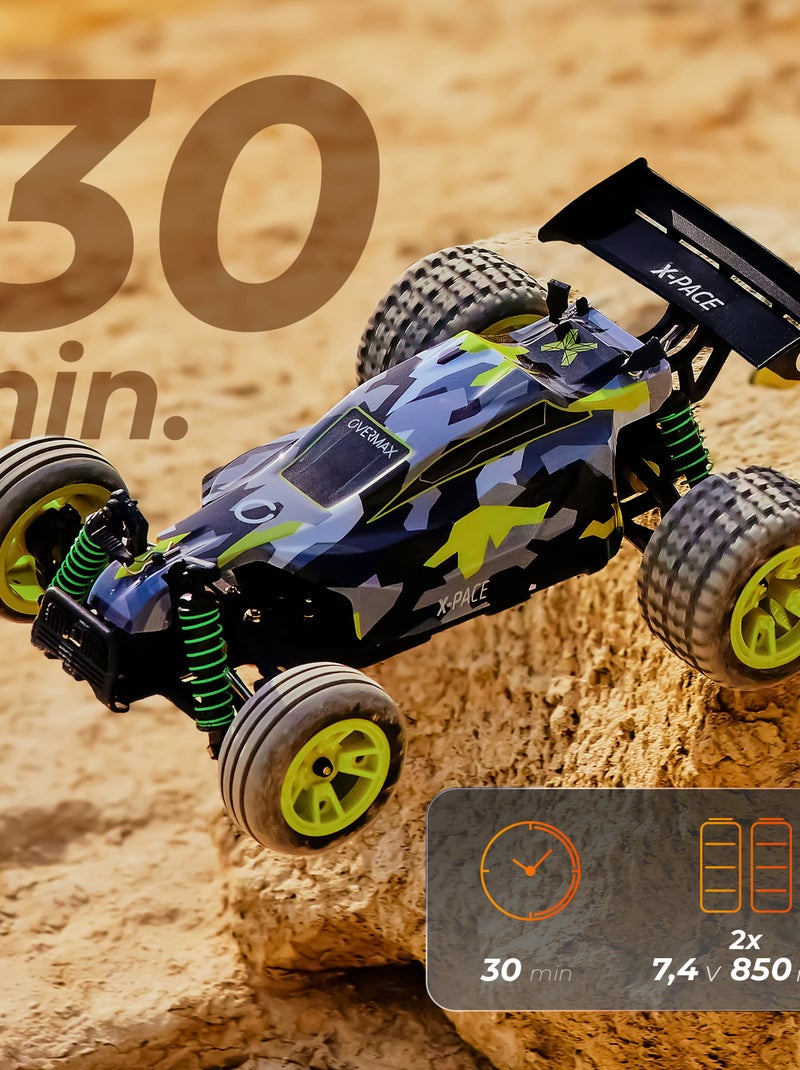 Carro telecomandado 4x4 OVERMAX X-Pace - 30 km/h - Luzes LED Cinza-amarelo - Kiabi