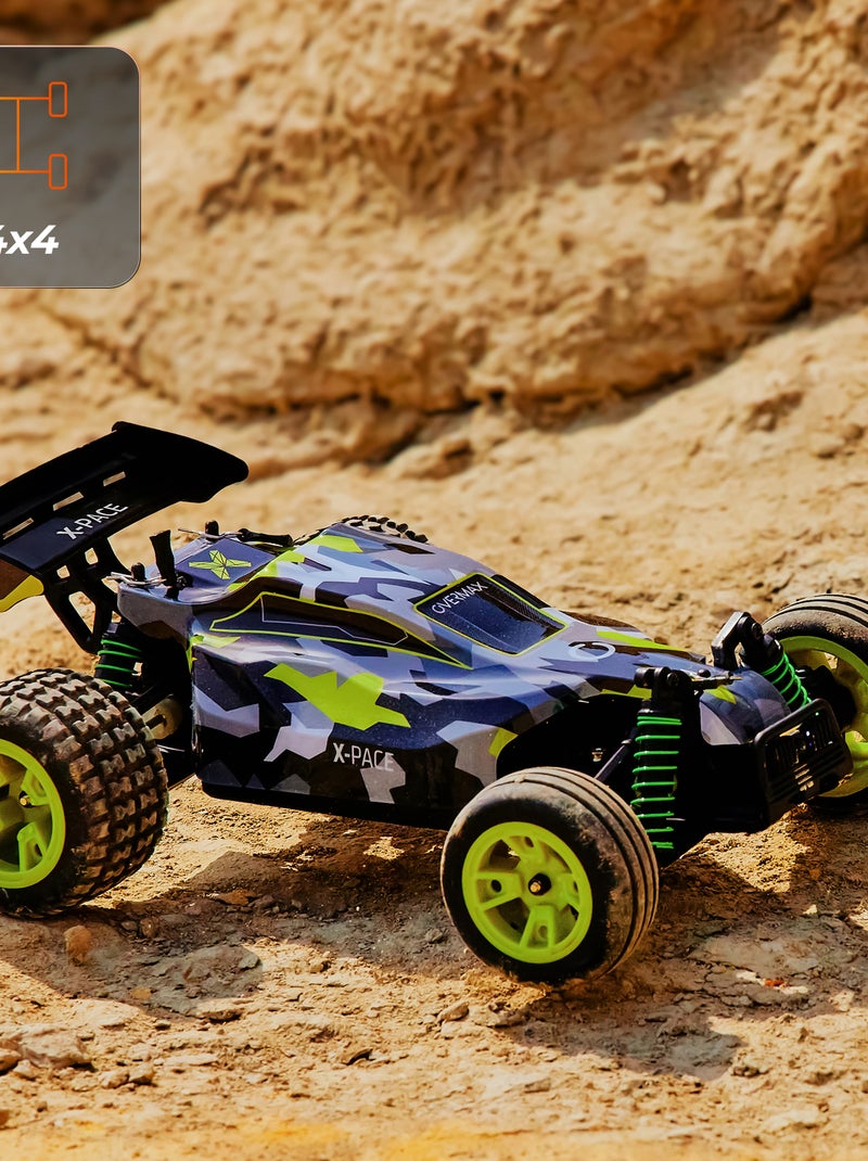 Carro telecomandado 4x4 OVERMAX X-Pace - 30 km/h - Luzes LED Cinza-amarelo - Kiabi