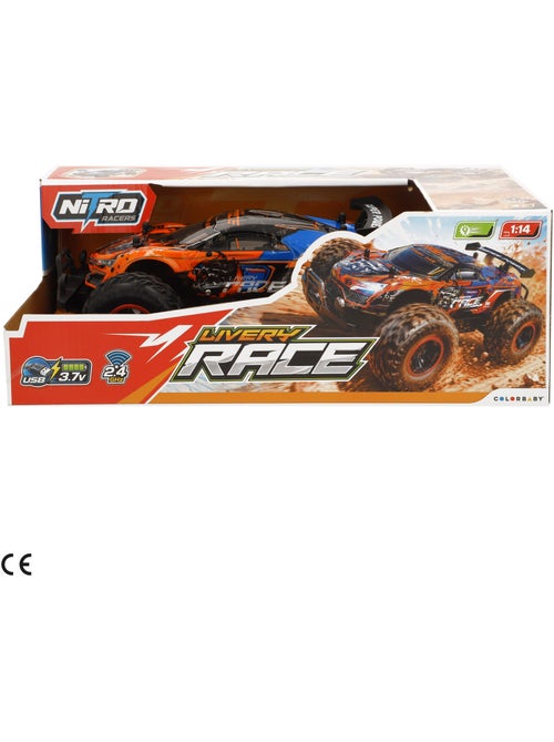 Carro telecomandado com rodas de borracha e luz, escala 1:14 speed & go - Kiabi