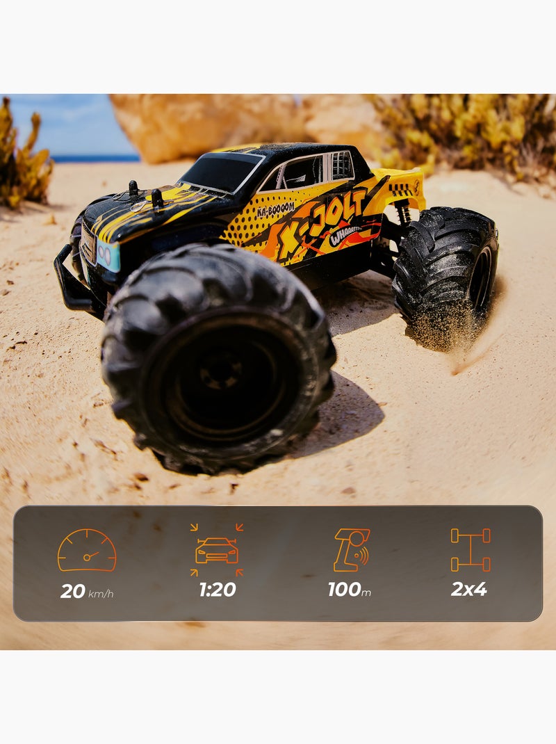 Carro telecomandado OVERMAX X-Jolt – Todo-o-terreno – 20 km/h – 30 min – Escala 1:20 Amarelo - Kiabi