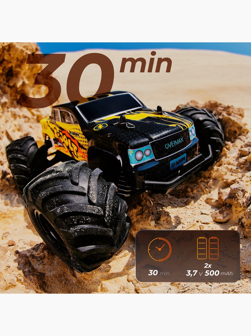 Carro telecomandado OVERMAX X-Jolt – Todo-o-terreno – 20 km/h – 30 min – Escala 1:20 Amarelo - Kiabi