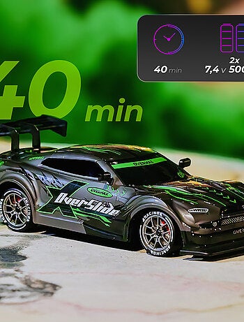 Carro telecomandado OVERMAX X-Tireburner - 2x Carroçaria - Luzes LED - 40 min de autonomia
