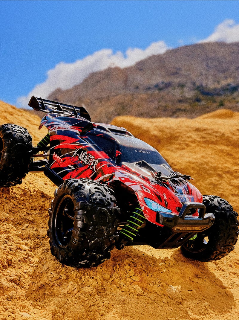 Carro telecomandado RC OVERMAX X-Monster 3.5 – 30 km/h – 4x4 – 40 min – 2 carroçarias Verde/Vermelho - Kiabi